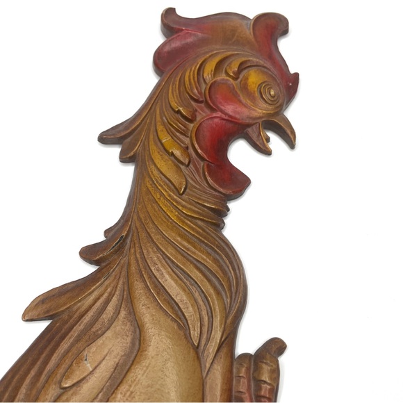 Fighting Rooster Syroco Wall Hanging Plaque - Picture 2 of 8